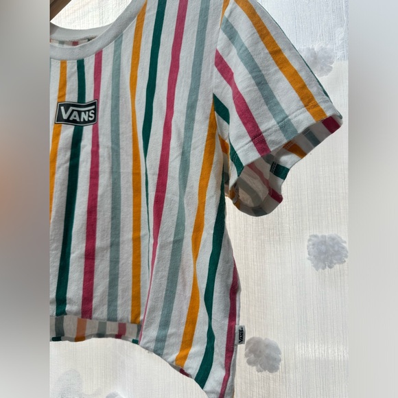 Vans Striped Cropped Tee SZ large - Picture 3 of 3